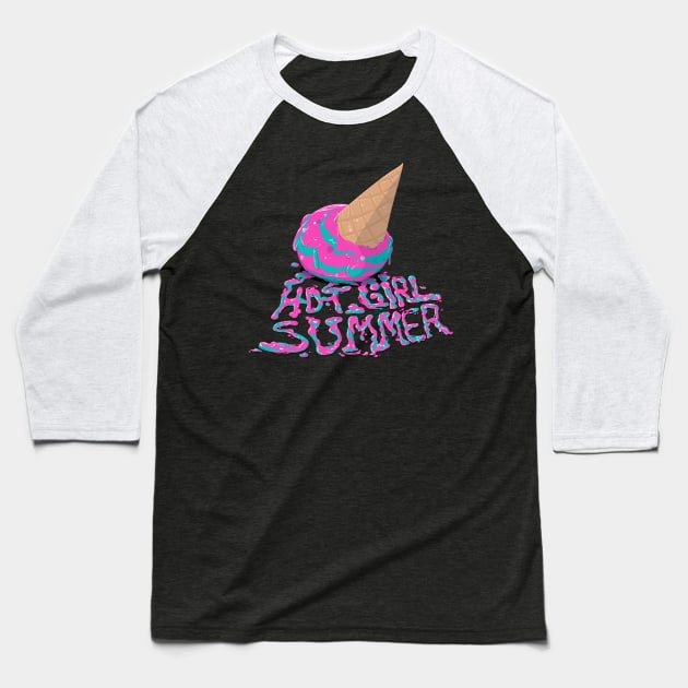 Hot girl summer swirl Baseball T-Shirt by Matty Mitchell